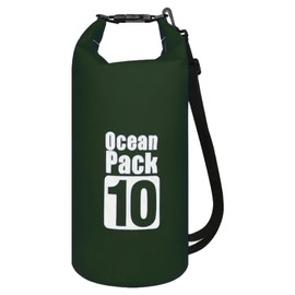 AWE THE OCEAN PACK Waterproof & Dustproof Bag, Dry Bag, Drum Shape, New Material, IPX6, Shoulder Included, Lightweight, Foldable, For Beaches, Fishing, Camping, Mountain Climbing, Pools, Disaster