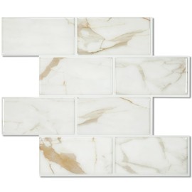 STICKGOO 10-Sheet Subway Tile Peel and Stick Backsplash, Self Adhesive Vinyl Wall Tiles, Stick on Backsplash for Kitchen and Bathroom(Thicker Design)