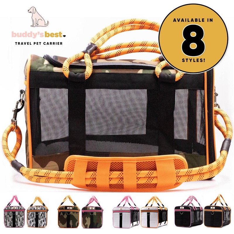 Buddy's Best Airline Approved Pet Carrier – Black & Orange