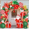 Christmas Balloons Garland Arch Kit, Red Green White Gold with