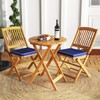 Giantex Patio Bistro Set 3 Pieces, Outdoor Acacia Wood Folding