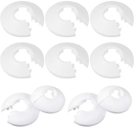 10 PCS Plastic Radiator Pipe Covers, White Pipe Collars for Radiator Pipes, Easy-to-Install Pipe Collar Covers for Home or Office Use