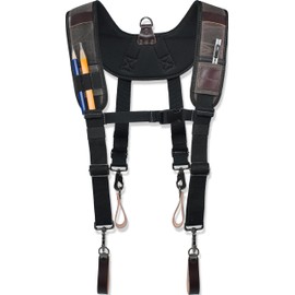 WELKINLAND Heavy-Duty Canvas Tool Belt Suspenders, Padded Tool Belt Suspender, Fully-Adjustable Tool Bag Suspender Men, Comfy Tool Pouch Suspenders For Carpenter, Electrician & Construction