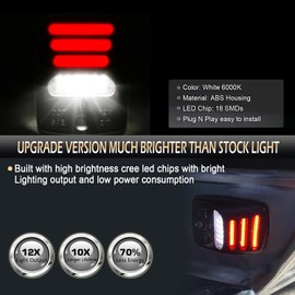 D-Lumina Conjunto de luces LED para placas de coche con tubo de neón OLED rojo compatible con Tacoma 2005-2015 y Tundra 2000-2013, luz trasera blanca de 6000 K, 2 piezas