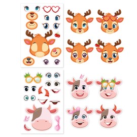 YANGWEN 12 Models/600 Pieces Make a Face Sticker Make Your Own Sticker Animal Sticker Make-a-face Sticker DIY Sticker Kids DIY Face Sticker for Children's Party, Birthday