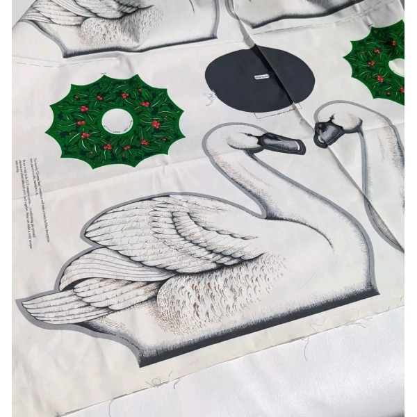 Cranston VIP A Wildlife Christmas Wild Swan Centerpiece Fabric Panel,