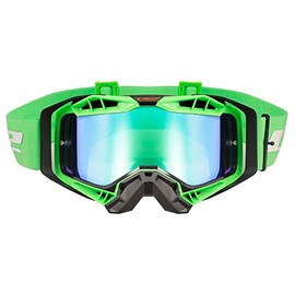 LS2 Motocross Helmet Goggles with Pinlock. AURA PRO GOGGLE BLACK H-V GREEN WITH IRIDIUM VISOR