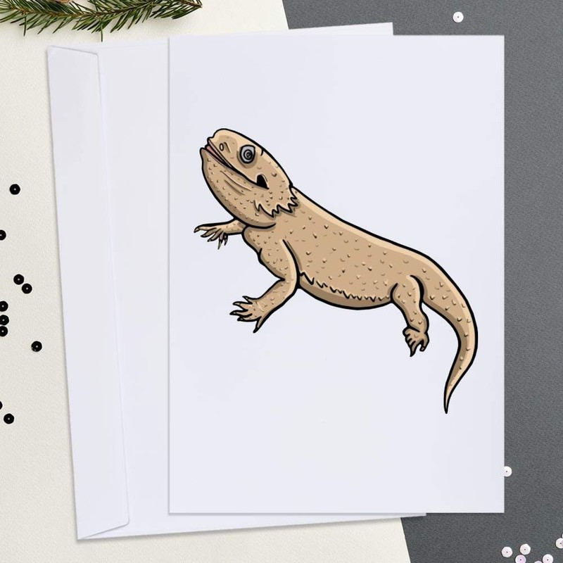 Large (A4) 'Bearded Dragon' Blank Greeting Card (GC00035531)