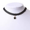 Olbye Elastic Choker Star Necklace Black Tattoo Choker Necklaces for
