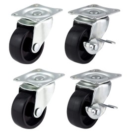 40mm Swivel Castors with Brakes - Furniture, Appliance & Equipment Wheels by Bulldog Castors - Max 100Kg Per Set