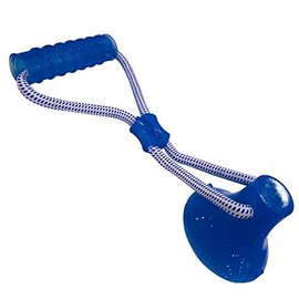 Croci Dog Toy Pull&Play with Stick Blue 36X13Cm, Toy with Suction Cup, for Chewing - Blue