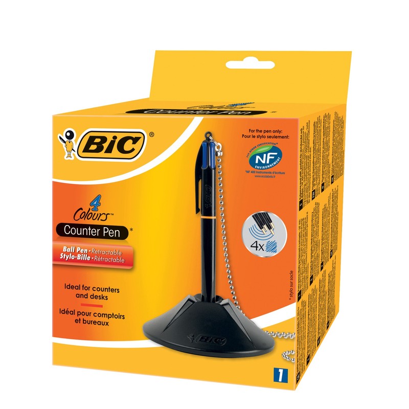 BOLIGRAFO BIC CUATRO COLORES CON PEANA 1,00MM
