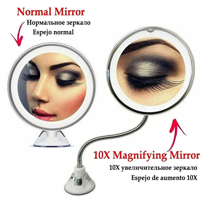 Gazaar Lighted Makeup Mirror, 10X Magnifying Makeup Mirror with Suction