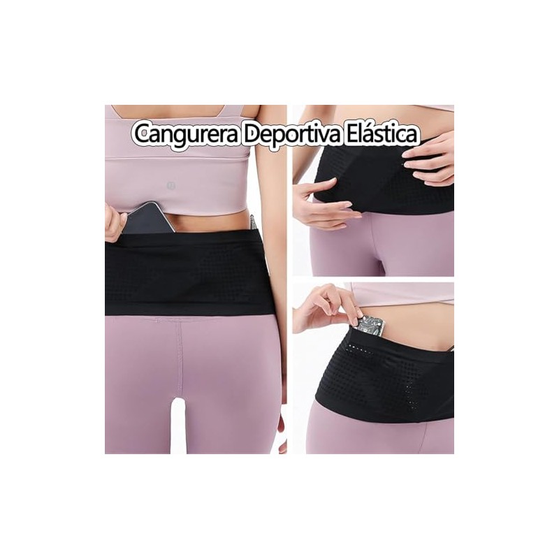WADY Cangurera para Correr para Hombre y Mujer, Transpirable, Cangurera