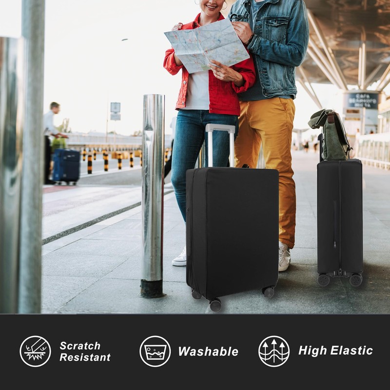 Linpr Transparent PVC Suitcase Cover, No Disassembly Required Clear Luggage