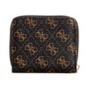 GUESS Laurel Small Zip Around Wallet, Brown Logo, Brown Logo,