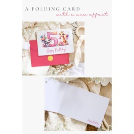 Joli Coon 5th Birthday card girl - Premium Happy Birthday cards for children - 5 year old birthday card girl with envelope and golden seal