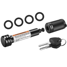METOWARE Trailer Hitch Lock - 5/8" Dia Locking Receiver Pin, Fits 2" Receiver Tubes, Class III & IV Hitch Receivers, Anti-Theft Trailer Receiver Lock, Black (1 Pack)