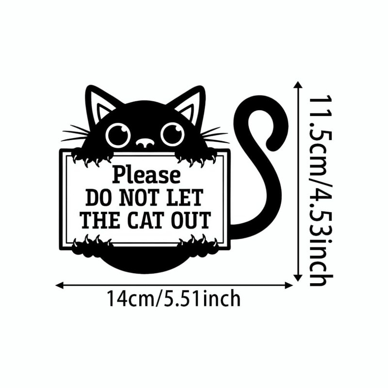 2枚セット 14x11.5cm 「猫を外に出さないで」ユーモア防水ビニール車用デカール 外装デコレーションアクセサリー 車・バイク・ノートPC・バン・窓・ドア・壁などに使用可能 | #JP07