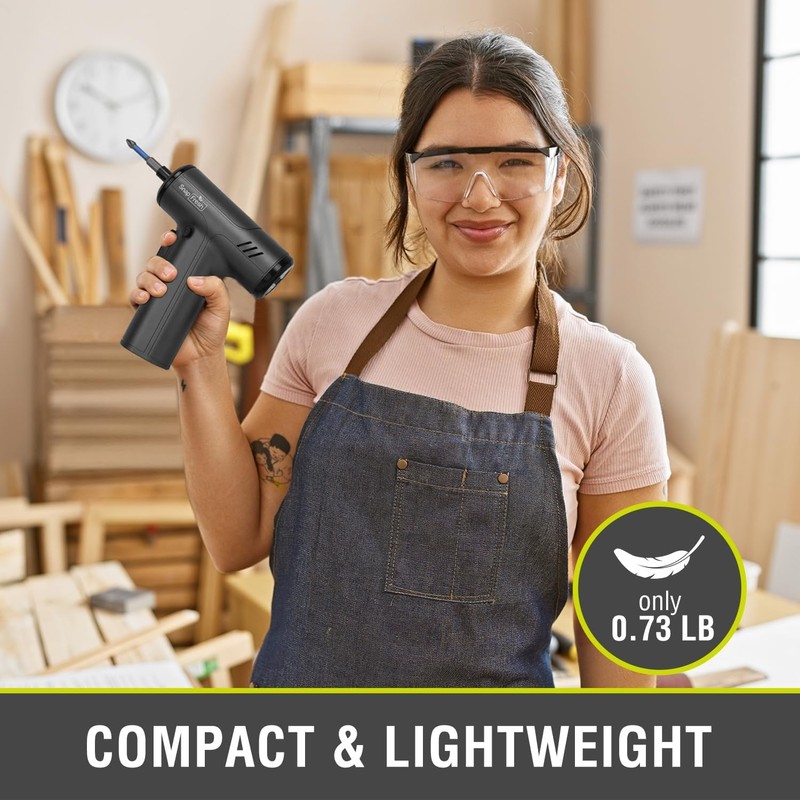 SnapFresh Electric Cordless Screwdriver Set,4V Rechargeable Screw Gun with 10