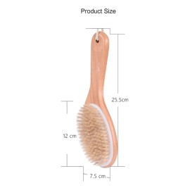 Cepillo Corporal Madera Bambú Natural Curveado Ecológico F
