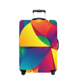 THISFIND Multicolored Luggage Cover Washable Suitcase Protector Anti-Scratch,Stretchable Fit for 18-32Inch Luggage Durable Travel Bag Cover with Zipper Closure L(26-28inch suitcase)