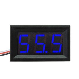 Digital Voltmeter, Mini DC 4.5-30V 3-Digit LED Display Voltage Gauge Tester 0.56" Panel Meter for Cars, 3-Line, Blue