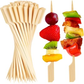 300 pcs Wooden Paddle Skewers - 9cm Ideal for Barbecues Parties & Buffets Perfect Wooden Skewers for Grilling and Serving ﻿