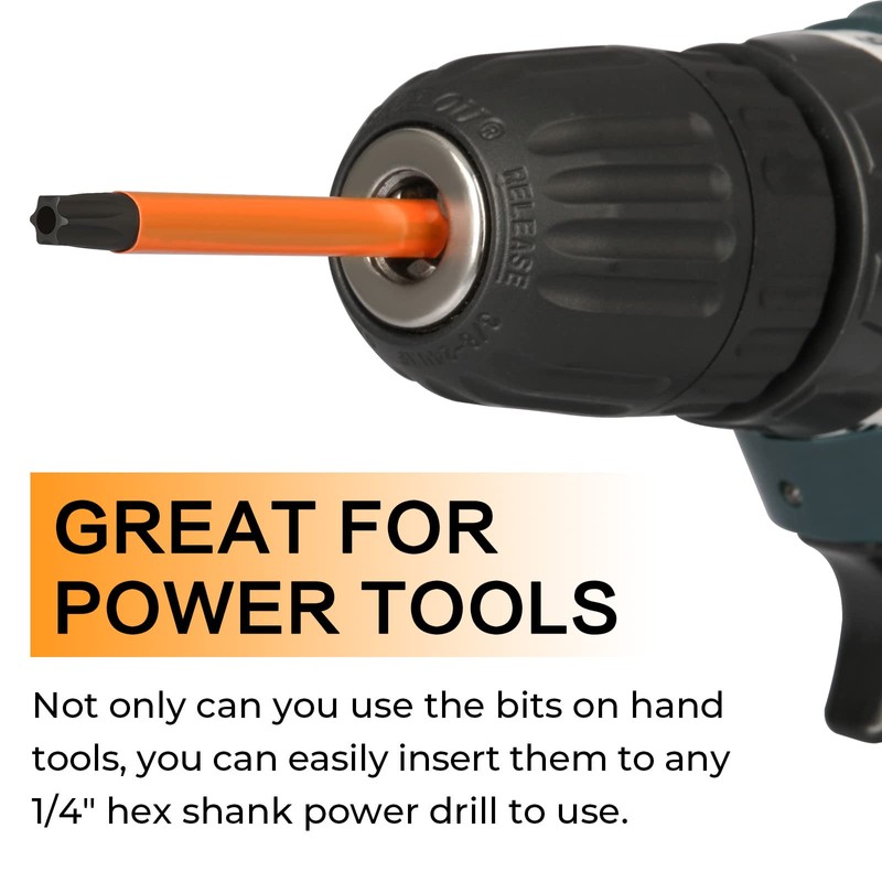 Torx Bit Set with Bit Driver Hakkin 14Pcs Tamper Proof