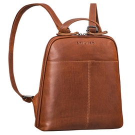 STILORD 'Nayla' Small Leather Backpack Women's Genuine Leather Daypack Women's Backpack Small Daypack Elegant City Backpack Vintage Backpacks Leather with Anti-Theft Compartment, Sila - Brown, S
