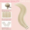 FUOTONBUTY Tape in Hair Extensions Real Human Hair Double Stitched