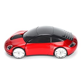 Wired Computer Mouse, Mouse Car Shape 2.4 GHz Optical Mice, with USB Receiver for PC Desktop Laptops (Red)