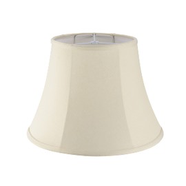 Aspen Creative 38005, Handsewn Natural KD Spider Shade, 9" Top x 15" Bottom x 11" Slant , White