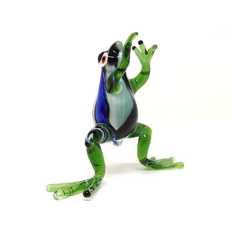 Sansukjai Frog Miniature Figurines Animals Hand Blown Color Glass Art