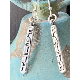 Etched Silver Dangle Earrings Love Believe Jewelry Earrings for Women #3298FE4