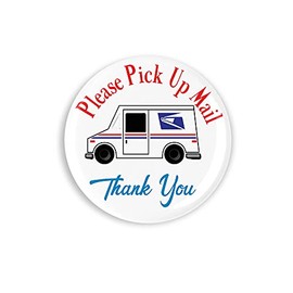 Cute US Mail Truck Outgoing Mail Magnet Please Pick Up Mailbox Magnet 2.25 Inch Round