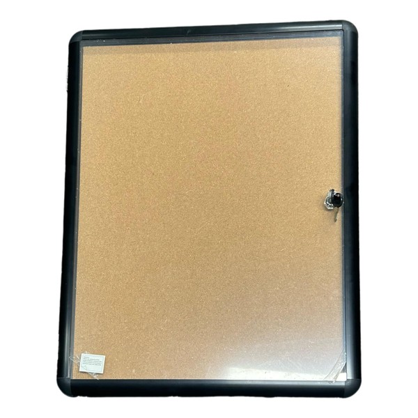 26"x20" Enclosed Cork Bulletin Board Tamper-Proof Dispaly Case,Aluminium Frame,Shatter Resistant
