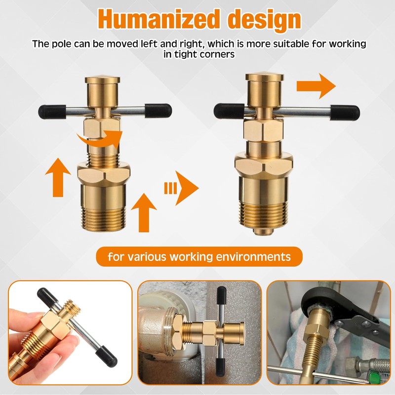 Lanties 4 Pcs Angle Stop Wrench Kit Plumbing Tool, Olive