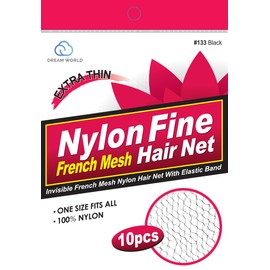 Dream World Nylon FIne French Mesh Hair Net Black