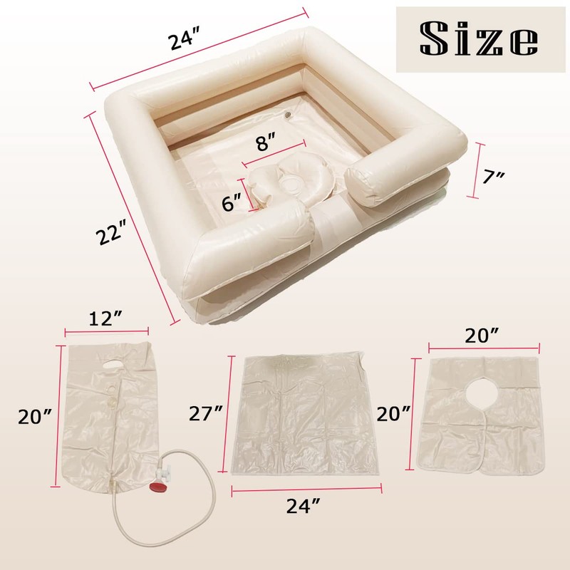 Inflatable Bedside Shampoo Basin - Hair Washing Bedside Shower System