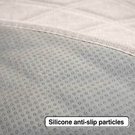 Universal Auto Faux Linen Back Car Seat Cover Beige - Breathable Rear Seat Protector with Non-Slip Bottom Size L - Diamond Stitched Bench Seats Cushion for Vehicles Cars Van SUV Truck