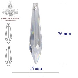 Crystal Birnel 76 mm 1 Piece in Fine Gift Bag - Rainbow Crystal - Feng Shui - Esoteric - Window Decoration - 30% Pbo Lead Crystal - Multifaceted - Crystal Hanging - Chandelier Hanging - Crystal Lace