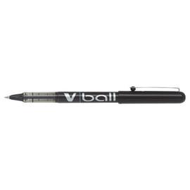 Pilot VBall VB 5 Rollerball Pens Pack of 6 Metal Tip Black