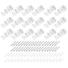 uxcell 24Pcs 50x15mm Roller Shade Chain and Cord Hold Down, Curtain P Clip Fixation Hooks, Bead Chain Tension Device with Screws for Roller Blinds, Roman Shades, Clear