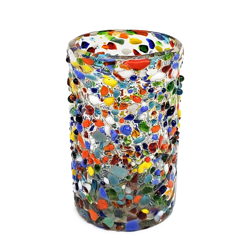MexHandcraft Confetti Rocks 14 oz Drinking Glasses (set of 6)