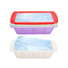 4 PCS Extra Large Ice Block Mold, Reusable Silicone Cube Molds for Ice Bath Water Chiller and Cold Plunge Accessories, 4 Colors (Red, Green White, Purple)