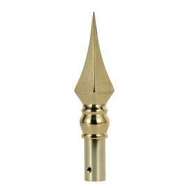 FRF FLAG Gold Square Spear Zinc Alloy for Indoor Flag Pole Topper or Parade Flagpole Finial Topper, for 1-inch Diameter Flagpoles