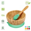Vinsani Bamboo Bowl and Spoon Set for Baby/Toddler, Suction Plate,