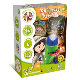 Science4you Proiettore Torcia Dinosauro per Bambini 4+ Anni - Giochi Dinosauri includi 24 Immagini e Poster Dinosauri, Proiettore Torce, Giocattoli de Paleontologia e Educativi per Bambini 3 4 5+ Anni