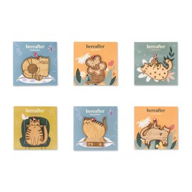 Mini Wood Cat Ornaments Set [Kitten Holiday Gifts for Him Her, Christmas Stocking Stuffers for Kids Mom Dad, Made in the USA]